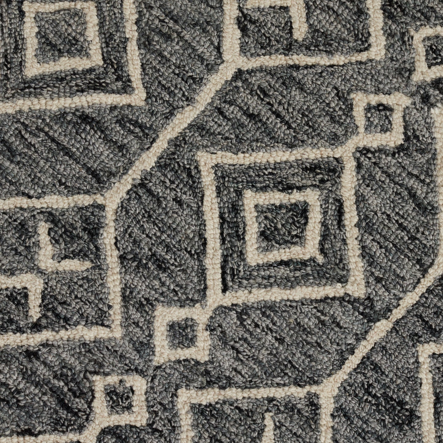 Closeup of Tarot Canty Nickel Wool Rug