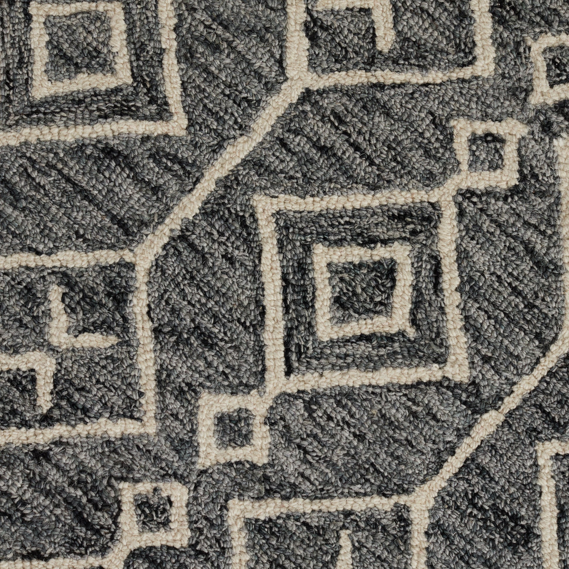 Closeup of Tarot Canty Nickel Wool Rug